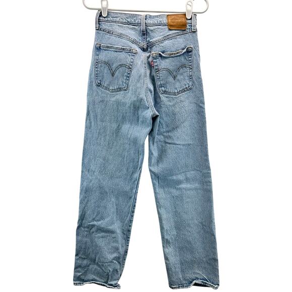 Leiv's Ribcage Straight Ankle Jeans Premium Denim Medium Wash 27 - Picture 2 of 16